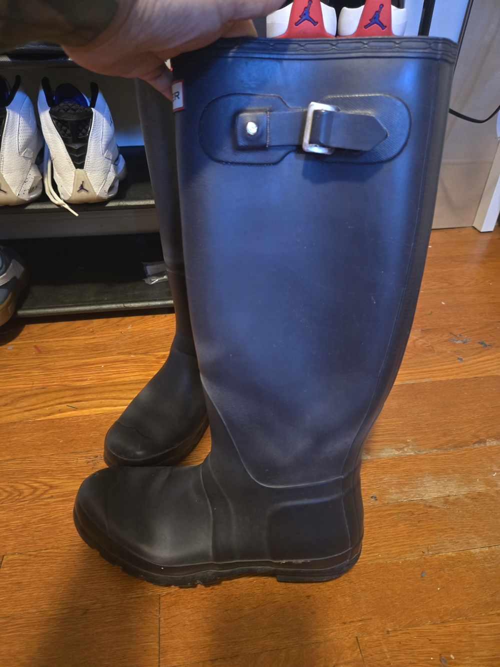 Hunter Tall Black Rain Boots - Picture 3 of 7